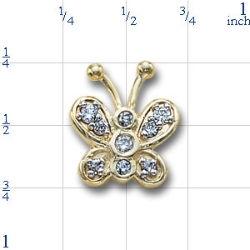 AC390 14K BUTTERFLY SLIDE - ALL DIAMONDS 